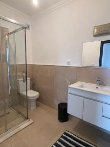 ein Badezimmer mit Waschbecken und Toilette in der Unterkunft Les Jardins d'Assilah in Asilah