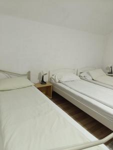 サラエボにあるHouse Sarajevoの部屋に並んで置かれた2つのベッド