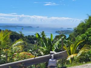 a view of the ocean from the top of a mountain at Villa d'Horizon Venté in Le Robert