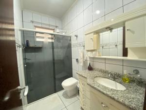 Koupelna v ubytování Pousada DONA LÍDIA