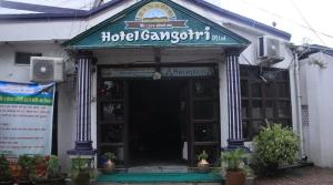 a hotel gaiety building with a sign in front of it at Hotel Gangotri Pvt Ltd in Bharatpur