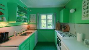 Η κουζίνα ή μικρή κουζίνα στο Colour Joy In Thatched House Of The North Coast