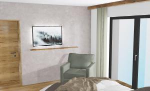 Un pat sau paturi într-o cameră la Kristall Apartments