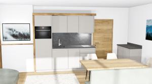 O bucătărie sau chicinetă la Kristall Apartments