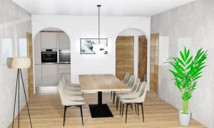 Kuchyň nebo kuchyňský kout v ubytování Kristall Apartments