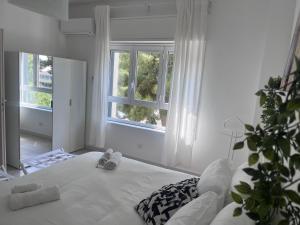 a white room with a bed and a window at Allegracore Rental House in Catania