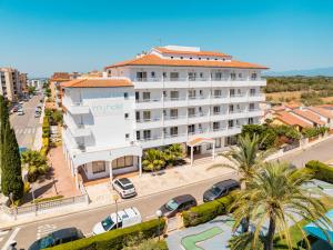 an aerial view of a building in a city at Bay Hotel in Roses