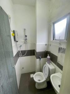 a bathroom with a toilet and a sink at Syahoney Homestay 2 with NETFLIX in Tanah Rata