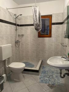 a bathroom with a toilet and a sink at Apartment Put Vidaka in Poličnik +9 photos