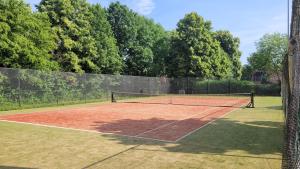 a tennis court with a net on top of it at Touch of Yellow in Gramsbergen