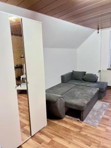 Camera con letto e specchio di Messe Apartment in Laatzen mit kostenlosen Parkplätz ad Hannover Altre 3 foto