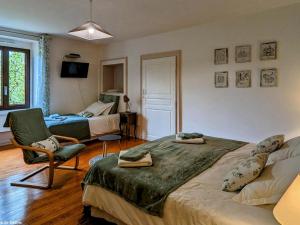 Χώρος καθιστικού στο Gîte convivial idéal randonneurs avec animaux admis - FR-1-583-496