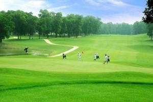 a group of people playing golf on a golf course at ocean vista gio bien in Ấp Phú Tịnh (2)