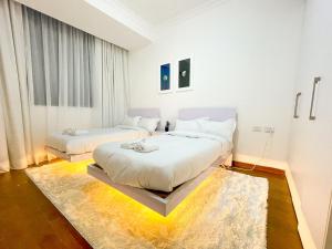 Elegant 3Br Oasis in Heart of Addis Ababa客房内的一张或多张床位