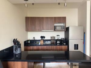Dapur atau dapur kecil di Loft apartment in a private condominium