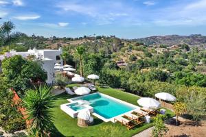 an aerial view of a villa with a swimming pool at Luxury 5 bedroom Wine Retreat Fallbrook Villa sleeps 12 in Fallbrook