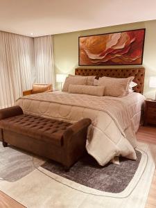 Giường trong phòng chung tại Pousada Cantinho da Serra