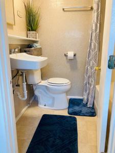 a bathroom with a toilet and a sink at Dafna, Unit 4 in Cromberg
