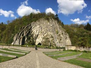 a large rock in the middle of a park at Apartment in Durbuy near Ourthe River in Durbuy