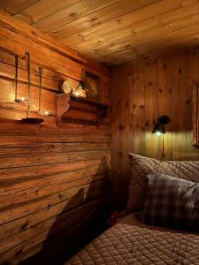Cama o camas de una habitación en Secluded Mountain Cabin In Rauland With View