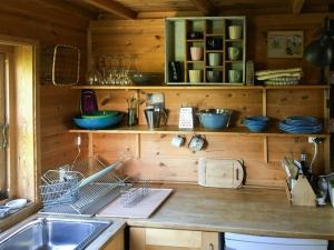 Kuchyň nebo kuchyňský kout v ubytování Charming Artist's Cabin With Sea View Near Bergen