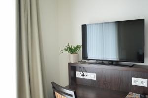 En TV eller et underholdningssystem på Hotel Drei Linden