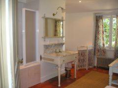 a bathroom with a sink and a mirror at Le Château in Champagny-sous-Uxelles