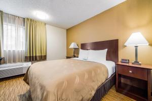 a hotel room with a bed and a window at Quality Inn & Suites Lacey Olympia in Lacey