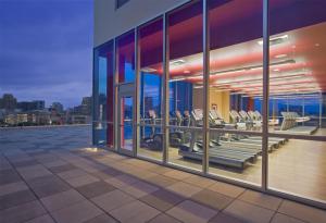a gym on the roof of a building at Grand Hyatt San Antonio River Walk in San Antonio