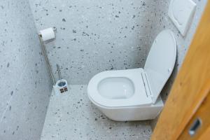 a bathroom with a white toilet in a stall at Hafizove ville na Uni in Illidža +55 photos