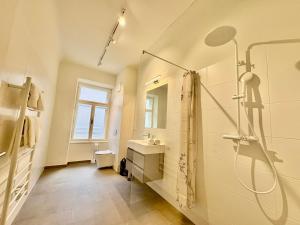 łazienka z prysznicem i umywalką w obiekcie Beletage Luxury Apartments Graz w Grazu +62 zdjęcia