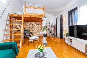 TV a/nebo společenská místnost v ubytování Apartments Mikulina