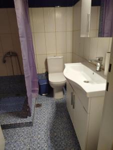 a bathroom with a toilet and a sink at Kookoo in Athens
