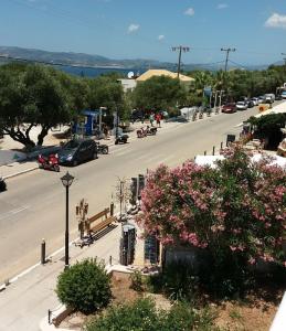 a view of a street with cars on the road at Tzakis Studios Lassi in Argostoli