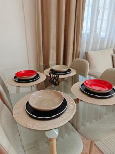 Posezení v ubytování Erois Apartments Golem Mali i Robit