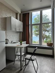 Kuchyňa alebo kuchynka v ubytovaní MAGNIT Apartments у самого моря