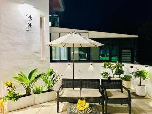 Een patio of ander buitengedeelte van 沙沙民宿