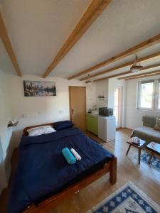 弗拉西克Apartmani BIR-Bee Vlašić的一间带床的卧室和一间客厅