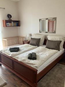 Ένα ή περισσότερα κρεβάτια σε δωμάτιο στο Kazinczy Villa +31 φωτογραφίες