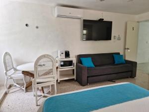 TV a/nebo společenská místnost v ubytování Hotel Downtown Merida