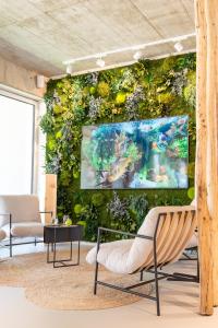 a living wall with an aquarium at RELAXANS Wellness & Hotel in Dinkelsbühl
