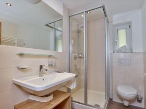 Koupelna v ubytování Appartement Gästehaus Bergkristall