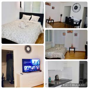 Postel nebo postele na pokoji v ubytování Apartamento en lausanna
