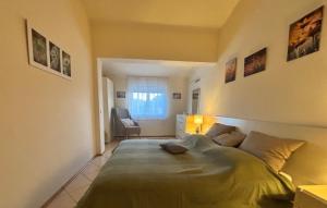 ein Schlafzimmer mit einem Bett und einem Stuhl darin in der Unterkunft Apartmani Merica in Pakoštane + 37 Fotos