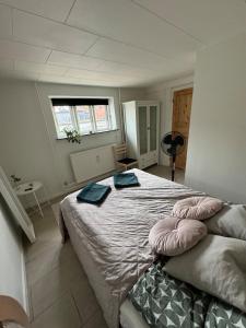 Ένα ή περισσότερα κρεβάτια σε δωμάτιο στο Cozy basement apartment