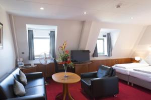TV a/nebo společenská místnost v ubytování TOP Hotel Amberger