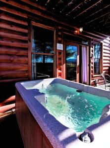Bazén v ubytování Cozy Cabin Near Dollywood with Hot Tub & Grill nebo v jeho okolí