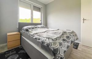 a bed in a bedroom with a window at Amazing Home In Karlino in Karlino