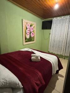Katil atau katil-katil dalam bilik di Casa de temporada na serra