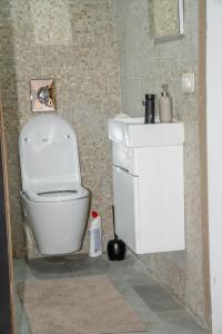 Bilik mandi di Stylish 2BR &1LR Apt, Prime Belgian Location